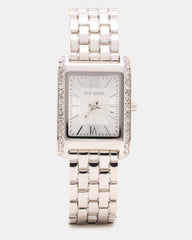 WOMEN'S SQUARE STAINLESS STEEL WATCH SILVER